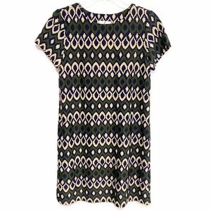 Jude Connally | Ella Shift Dress Spandex Diamond Green Blue Size XS